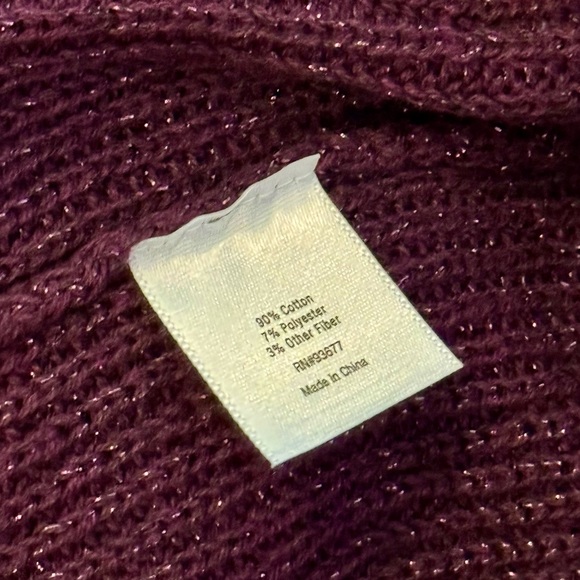 a.n.a Oversized Dark Plum Cable Knit Sweater- size XL - Picture 12 of 12